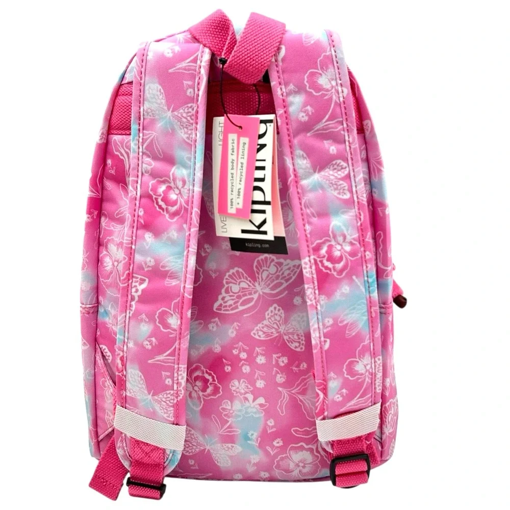 Kipling Challenger Women's Small Backpack Garden Clouds Butterfly & Floral Theme